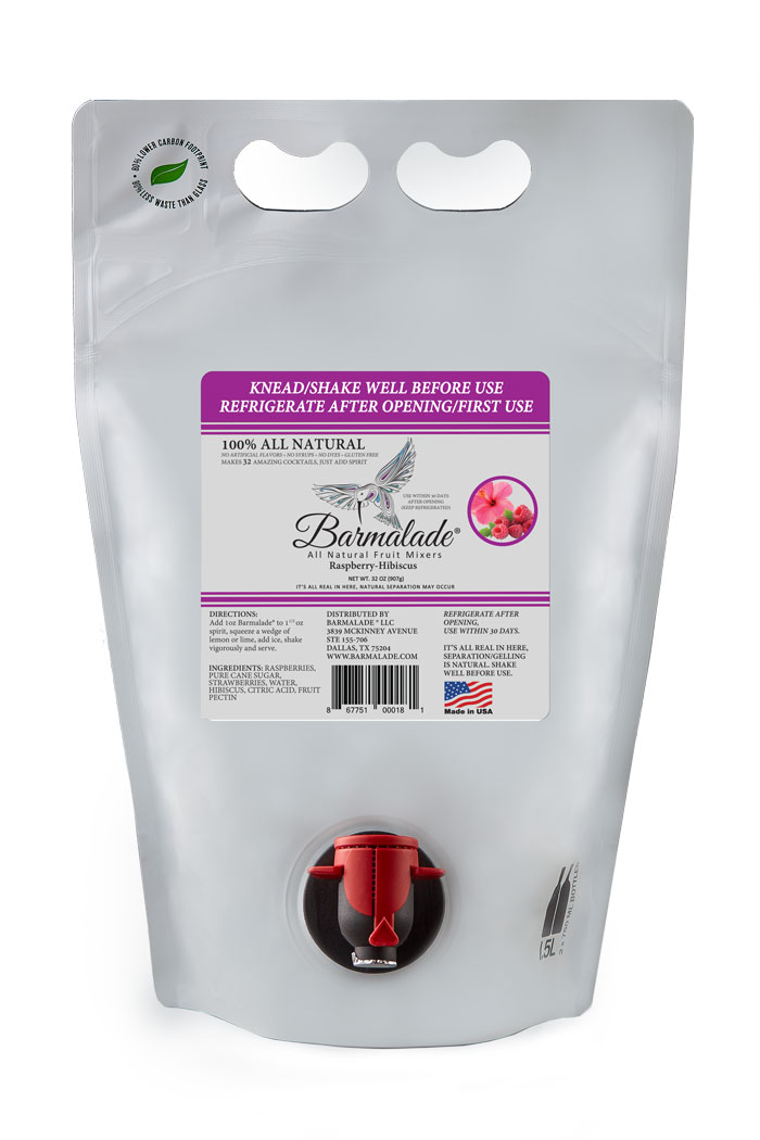 Raspberry-Hibiscus Barmalade 10oz-All Natural Cocktail Mixer